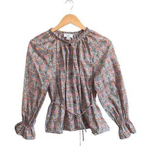 J. Crew Tie-waist organic cotton top in Liberty® Giorgia Duke print